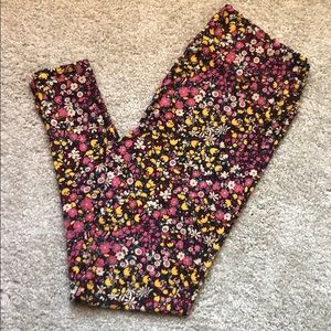 LLR TC Leggings, yellow and pink floral